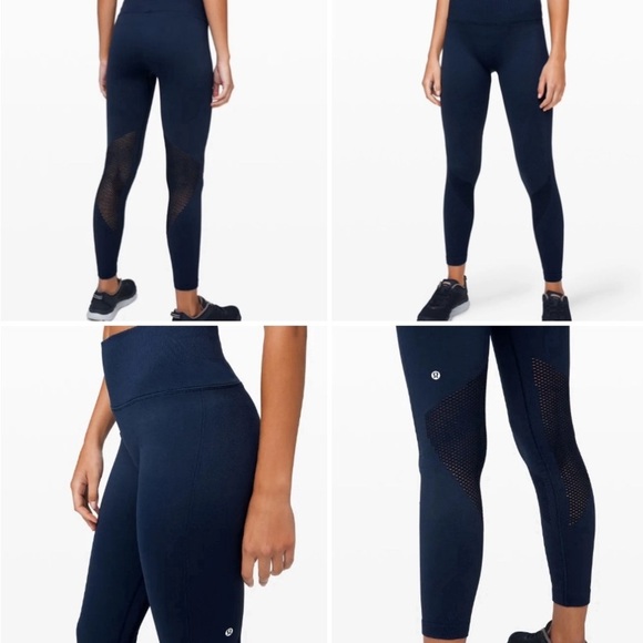 Lululemon Athletica For The Chill Of It True Navy 25” Tight Leggings Size 6 - Picture 1 of 17
